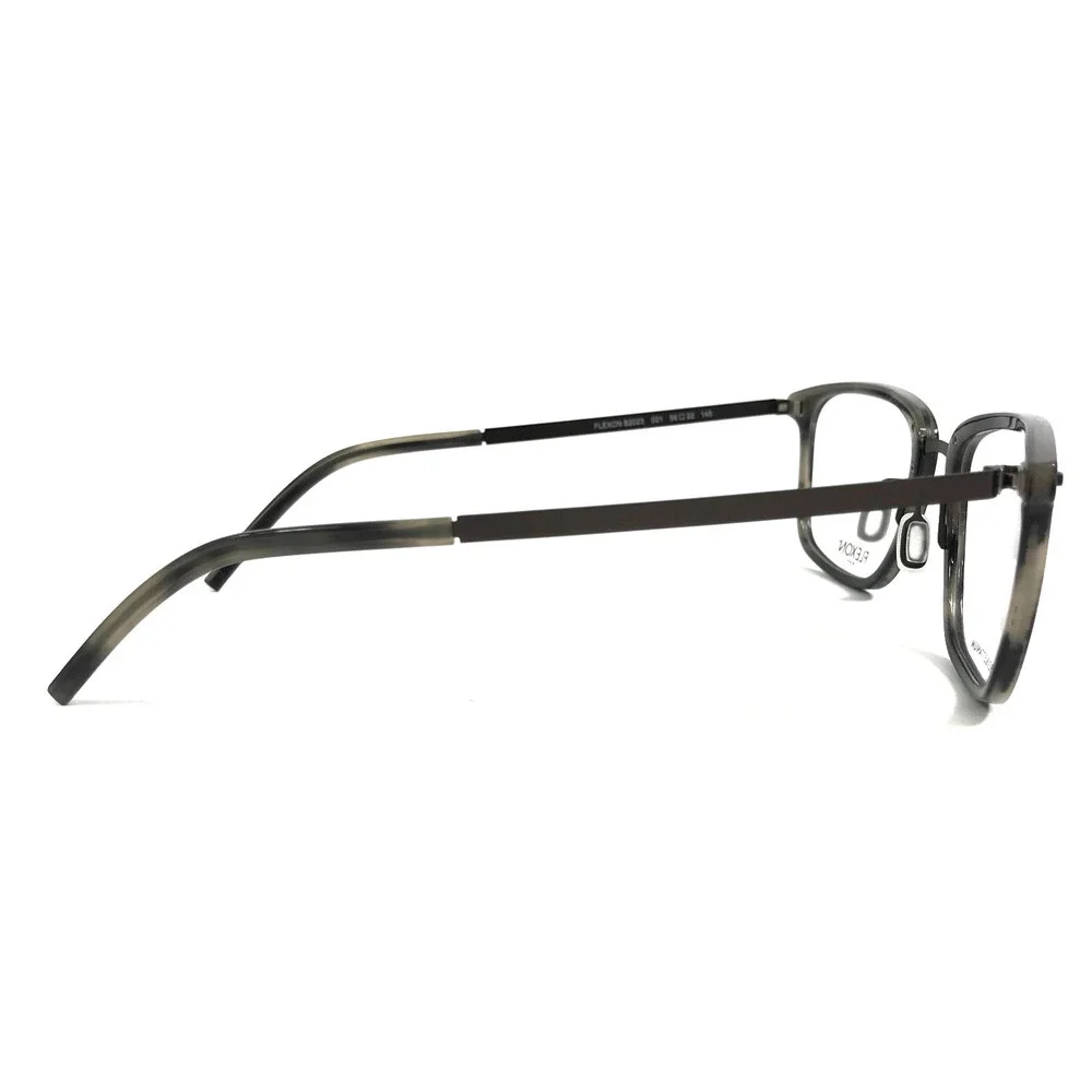 Flexon Eyeglasses Frames B2023 021 Gray Horn Square Full Rim 56-22-145